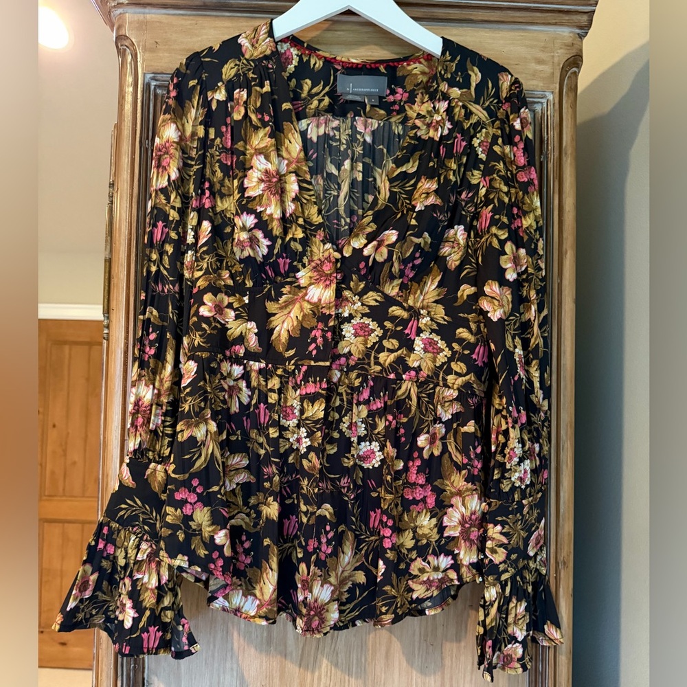 By Anthropologie Deep-V Tunic size M
